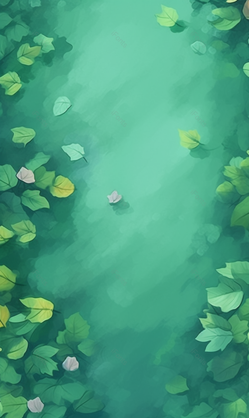 绿色树叶随波逐流手绘插画背景,插画/手绘图,插画/手绘图库,插画/手绘图下载,插画/手绘
